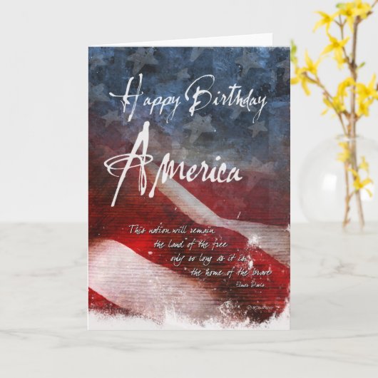 Happy Birthday America-e Karte (Gelbe Blume)