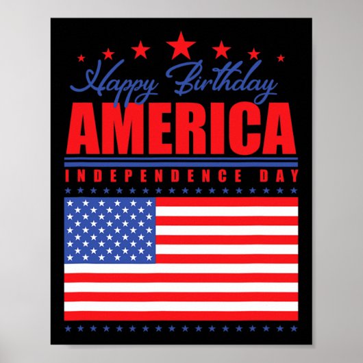 Happy Birthday America Independence Day 4. Juli Poster (Vorne)