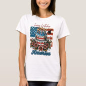 Happy Birthday America mit F-15 Jet T-Shirt (Vorderseite)