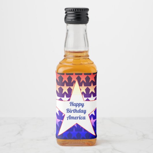 Happy Birthday America Personalize Alkoholflaschenetikett (Vorderseite)