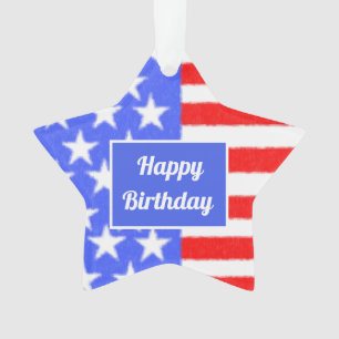 Happy Birthday America Personalize Ornament