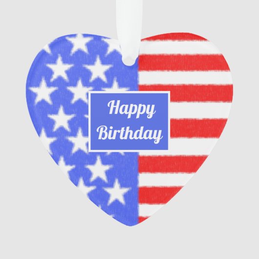 Happy Birthday America Personalize Ornament (Vorderseite)