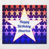 Happy Birthday America Personalize Schaumweinetikett (Einzelnes Label)