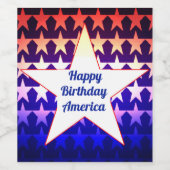 Happy Birthday America Personalize Weinetikett (Einzelnes Label)