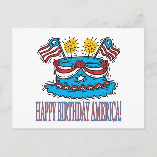 Happy Birthday America Postkarte (Vorderseite)