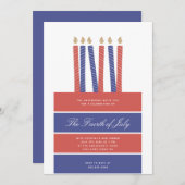 Happy Birthday America Red Blue 4. Juli Party Einladung (Vorne/Hinten)