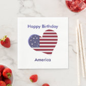 Happy Birthday America, Red White and Blue Heart Serviette (Beispiel)
