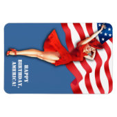 Happy Birthday, America. Retro Pin-up Magnet (Horizontal)