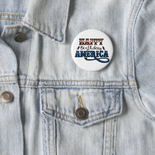Happy Birthday America USA Button
