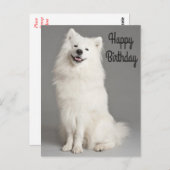 Happy Birthday American Eskimo Puppy Dog Postkarte (Vorne/Hinten)