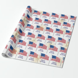 Happy Birthday American Flag Geschenkpapier