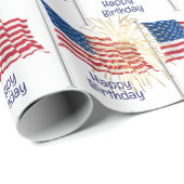Happy Birthday American Flag Geschenkpapier (Rolleneckpunkt)