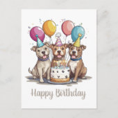 Happy Birthday American Pit Bull Terrier Dogs Postkarte (Vorderseite)