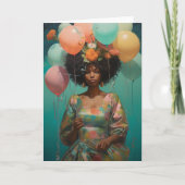 Happy Birthday American Women Balloons Karte (Vorderseite)