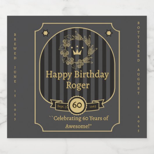 Happy Birthday an einen Freund anpassen 4 Bierflaschenetikett (Einzelnes Label)