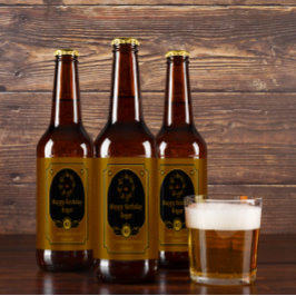 Happy Birthday an einen Freund im Detail 2 Bierflaschenetikett