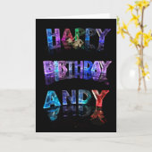 Happy Birthday Andy Card Karte (Gelbe Blume)