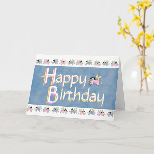 Happy Birthday Angel Card Karte (Gelbe Blume)
