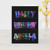 Happy Birthday Angela Card Karte (Gelbe Blume)