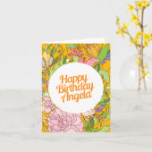 Happy Birthday Angela | Floral Birthday Card Karte (Gelbe Blume)