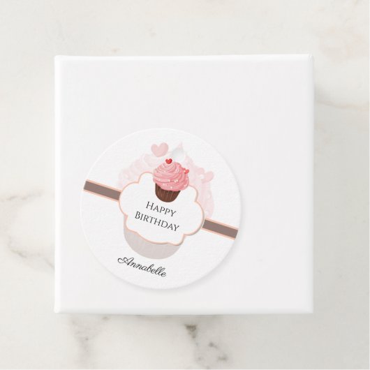 Happy Birthday | Angepasst | Kuchen und Süßigkeite Geschenkanhänger (Beispiel)