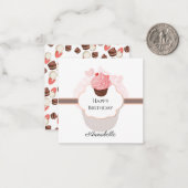 Happy Birthday | Angepasst | Kuchen und Süßigkeite Mitteilungskarte (Vorderseite/Rückseite Beispiel)