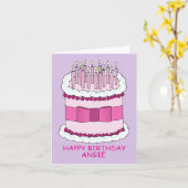 Happy Birthday Angie Cake und Candles Karte (Gelbe Blume)