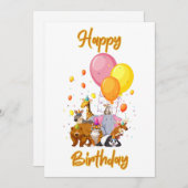 Happy Birthday Animal Collection Einladung (Vorne/Hinten)