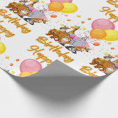 Happy Birthday Animal Collection Packaging Paper Geschenkpapier (Ecke)