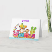 Happy Birthday Animal Train Young Child's Card Karte (Vorderseite)