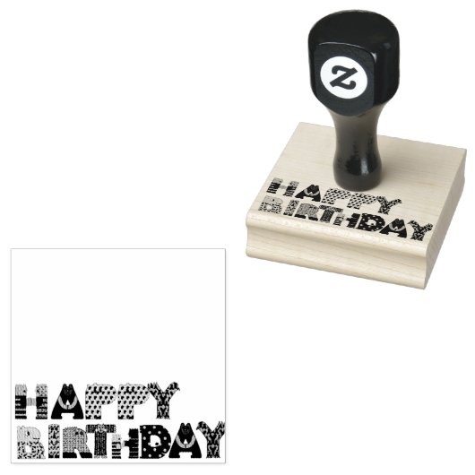Happy Birthday Animals Letters Gummistempel (Stempel)