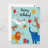 Happy Birthday Animals Postkarte (Vorne/Hinten)
