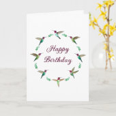 Happy Birthday Anna's Hummingbirds Karte (Gelbe Blume)