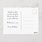 Happy Birthday anpassbare blaue Azulejos Postcard Postkarte (Rückseite)