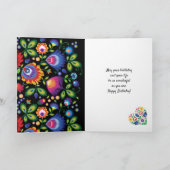 🌺 Happy Birthday anpassbare Folklore-Karte Karte (Innenseite)