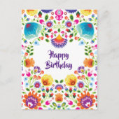 Happy Birthday anpassbare Folklore Postkarte (Vorderseite)