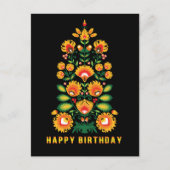 Happy Birthday anpassbare Folklore Postkarte (Vorderseite)