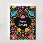 Happy Birthday anpassbare Folklore Postkarte (Vorne/Hinten)
