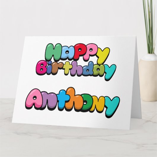Happy Birthday Anthony Karte (Vorderseite)