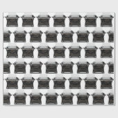 Happy Birthday antiken Schreibmaschine Geschenkpapier (Flach)