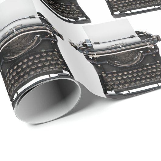 Happy Birthday antiken Schreibmaschine Geschenkpapier (Rolleneckpunkt)