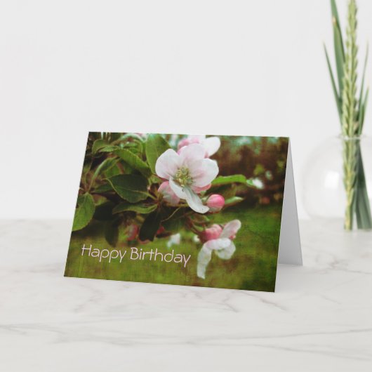 Happy Birthday - Apple Blossum Karte (Vorderseite)