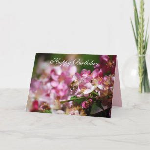 Happy Birthday Apple Blüten, Honey Bee Karte