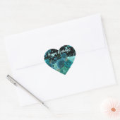 Happy Birthday | Aquamarine Rose mit Glitzer Aqua Herz-Aufkleber (Umschlag)