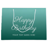 Happy Birthday Aquamarine Template Typografie Große Geschenktüte (Vorderseite)