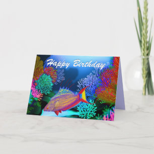 Happy Birthday Aquarium Fish Card Karte