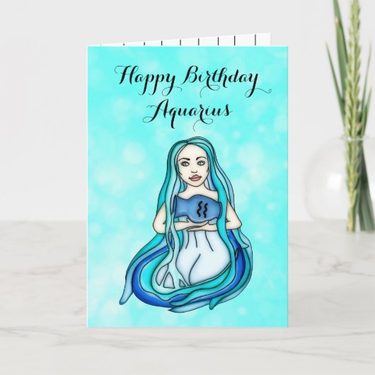 Happy Birthday Aquarius Horoscope Tracks Karte (Vorderseite)