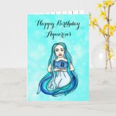 Happy Birthday Aquarius Horoscope Tracks Karte (Gelbe Blume)