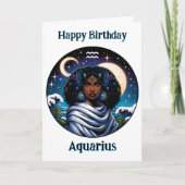 Happy Birthday Aquarius |  Inside Coloring Page Karte (Vorderseite)