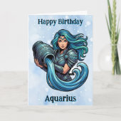 Happy Birthday Aquarius! Karte (Vorderseite)